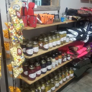 shelves of food and condiments