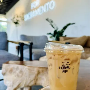 Trying their Caramel Iced Coffee!