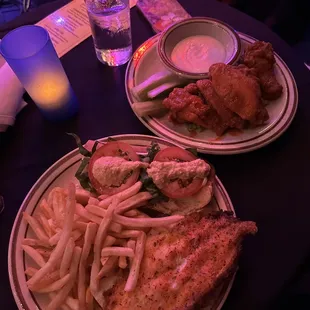 Catfish and chicken wings