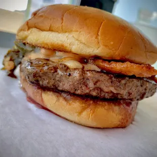 If you like spicy food you're gonna want to order The HMF Burger. Flavor with fire!