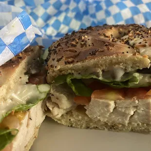 Chicken Cesar Sandwich on an Everything Bagel -5/2022