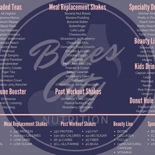 a list of the ingredients