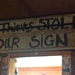 a sign that says there&apos;s still our sign