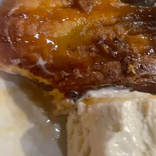 Fried Honey Bun topped with Vanilla Ice-cream