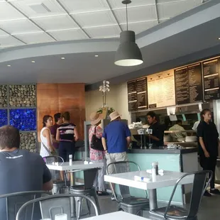 Simple ambience and design. Menu type is a little small but there&apos;s to-go menus for easy ordering.