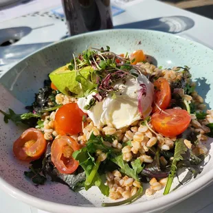 Breakfast bowl and nitro cold brew