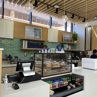 the interior of a cafe