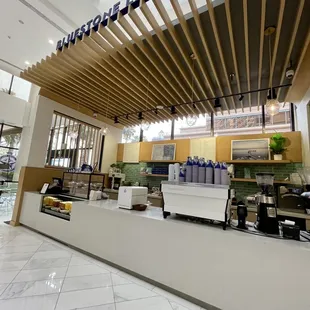 the interior of a coffee shop