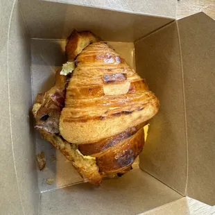 Bacon cheese egg croissant.