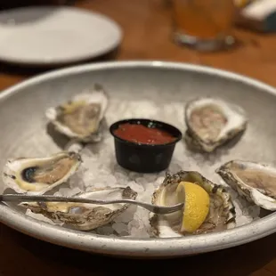 Fresh sucked oysters of the day