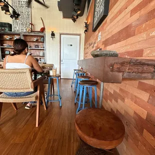 Loft bar stool seating with outlets
