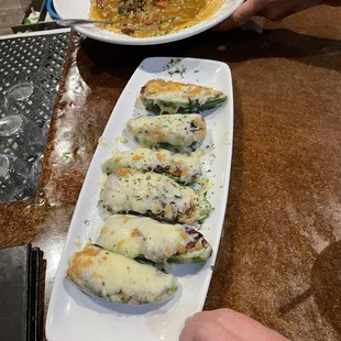 Jalapeño poppers and a bowl of gumbo