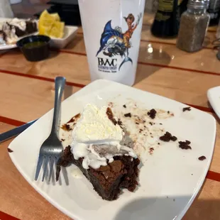 Brownie with ice cream