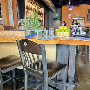 Bar area. Featuring fresh herbs!