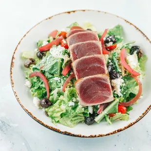 Mediterranean Ahi Salad is light, full of flavor and beautiful