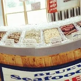 a display of seafood