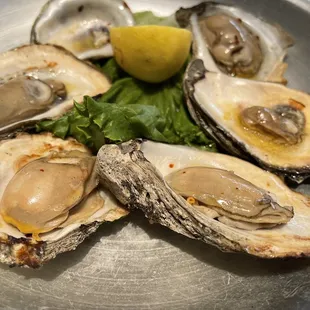 Garlic butter roasted oysters