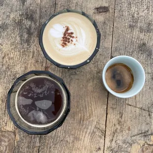 Americano, Latte and Espresso