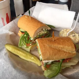 Vegetarian sandwich. Not on the menu but available!!