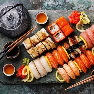 food, sushi and sashimi