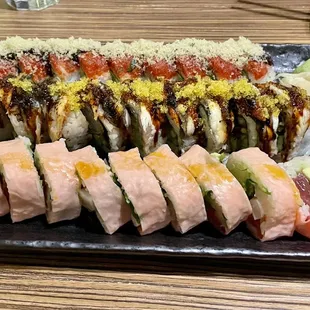 a platter of sushi