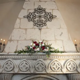 The beautiful mantle floral display  Photo Credit Melissa Shumway Photography