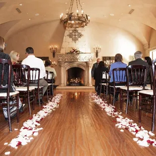 I loved the mix of the blush, white and red petals for the aisle! Photo Credit Melissa Shumway Photography