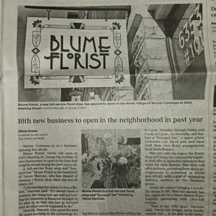 Article in Local paper.