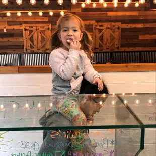 Loving her free Blu's Barbeque samples!  Yummy!!!