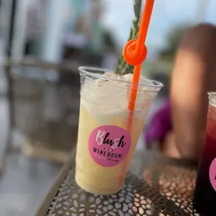 two drinks on a table