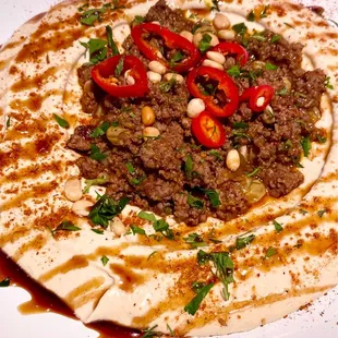 The beef hummus