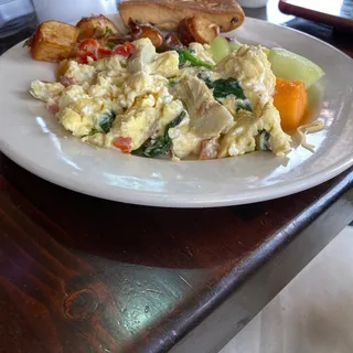 Goat Cheese N Spinach Scramble