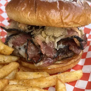 Pastrami steak burger