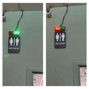 Every where should this.. awesome.. sign to let you know if the washroom is being in used or not without guess!