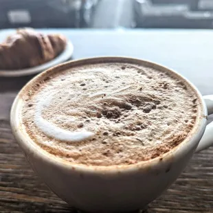 Cinnamon Twist Latte and Croissant