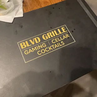 Menu cover