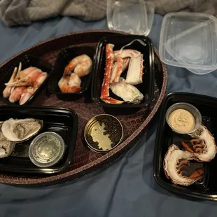 Seafood tower takeout