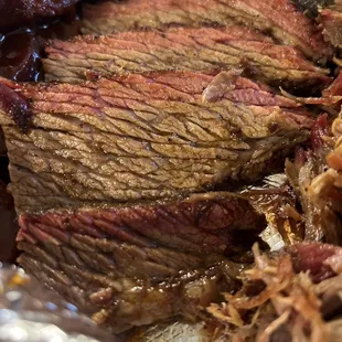 BRISKET!  Sliced is the only way.