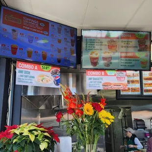 the menu of a fast food restaurant