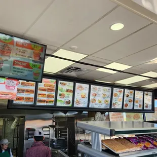 a view of a restaurant with menus