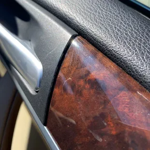 Door trim that has now uneven and not flushed (even) as it should be.