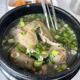 Basic chicken ginseng soup (samgyetang) $27
