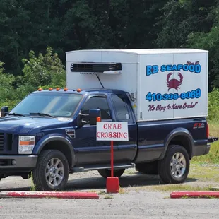 a truck parked in a parking lot