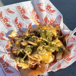 Loaded Chicken Fries with jalapeños