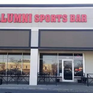 the front of a sports bar