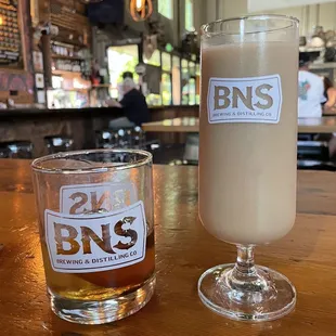 Old fashioned and Horchata slush from the distillery section