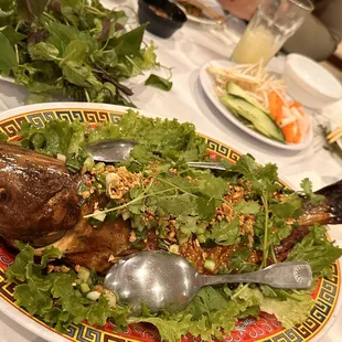 a plate of food on a table