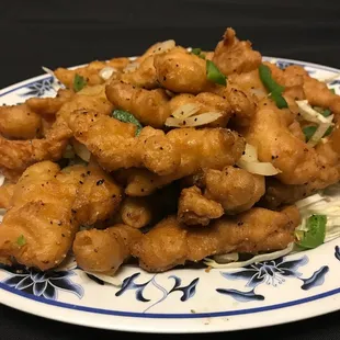 Salt n Pepper Chicken with Black Pepper,Onions, fresh jalapenos