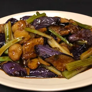 Eggplant with Spicy Garlic Sauce.