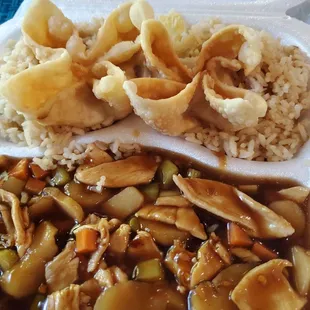 a plate of food on a table